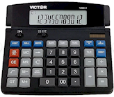 CALCULATOR, 12-DIGIT, BASIC, VICTOR 1200-4, BATTERY/SOLAR POWERED, BLACK THUMBNAIL